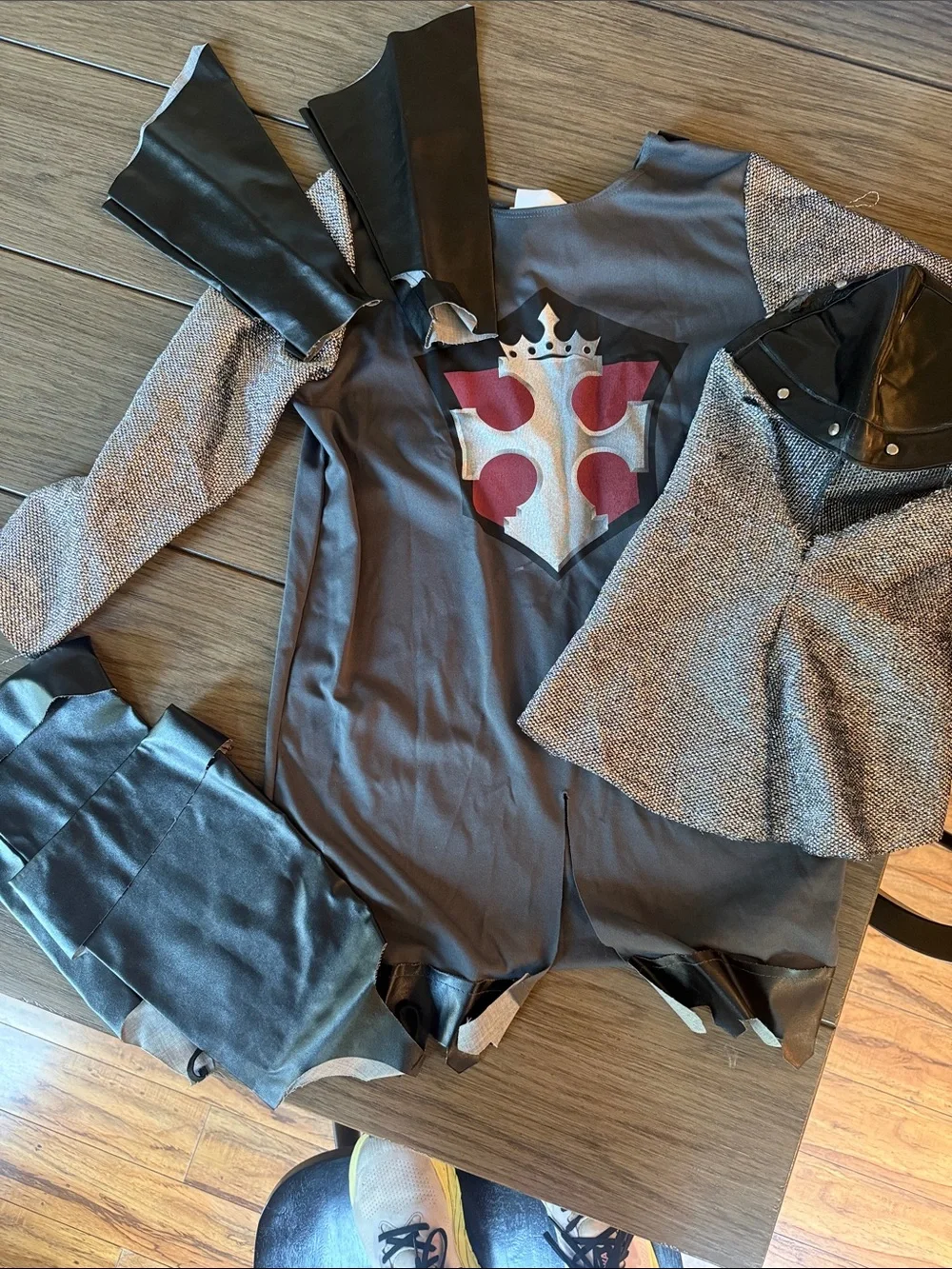 Kid’s Knight Costume. Tunic, Head piece, arm and leg piece.